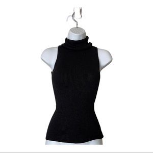Turtleneck Tank Top Slim Sparkling Sleeveless Tops